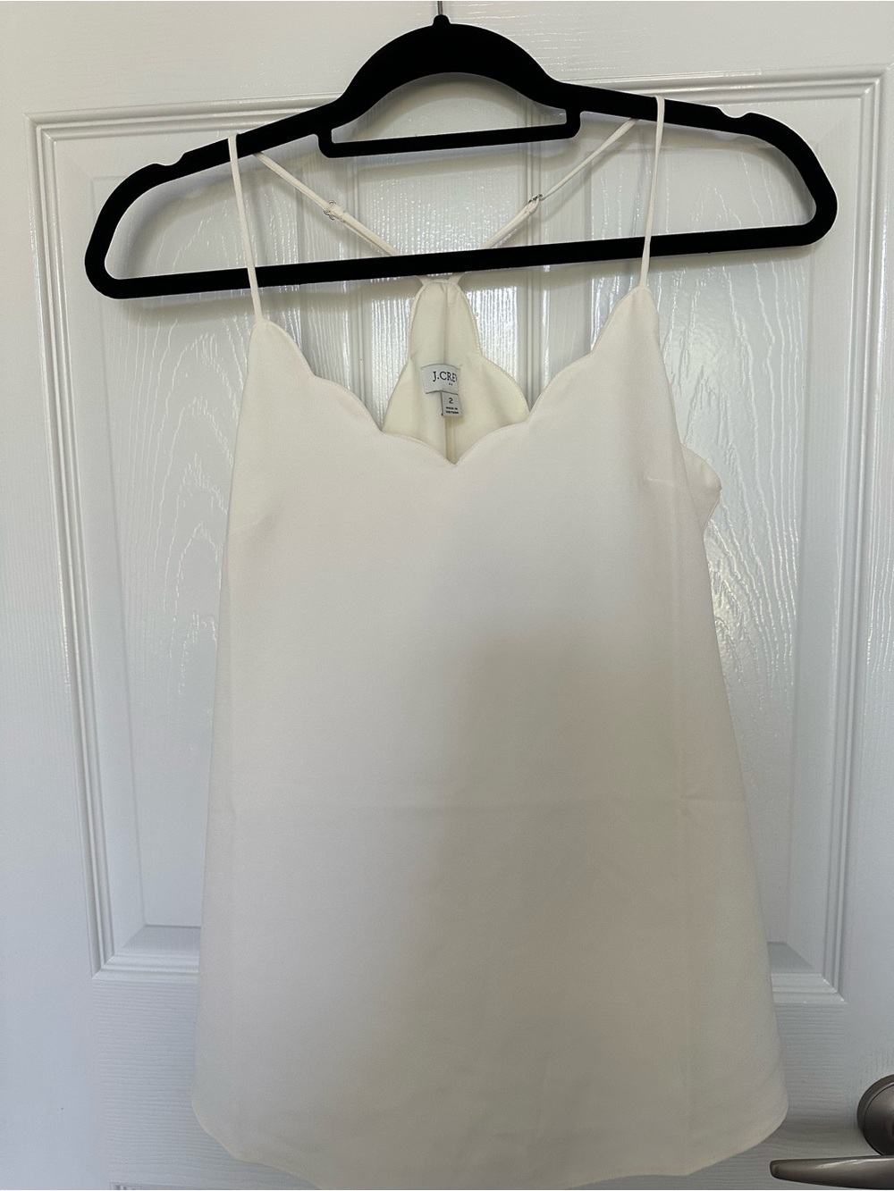 J. Crew Ivory Scalloped-Edge Camisole